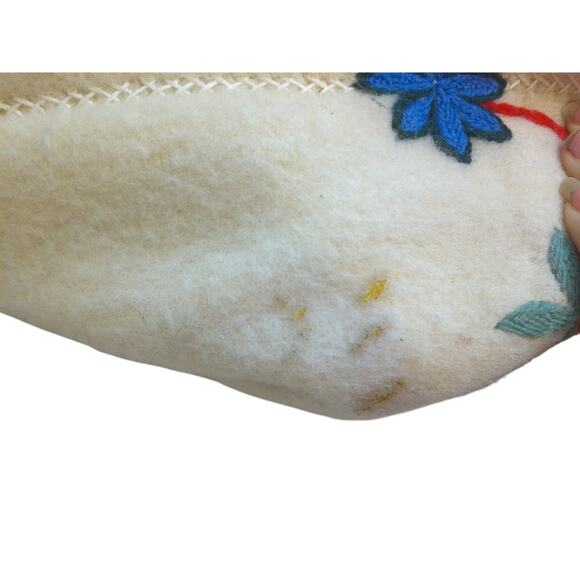 Vintage Canadian Inuit Wool Jacket with Embroidered Flowers READ AS IS - Picture 6 of 15